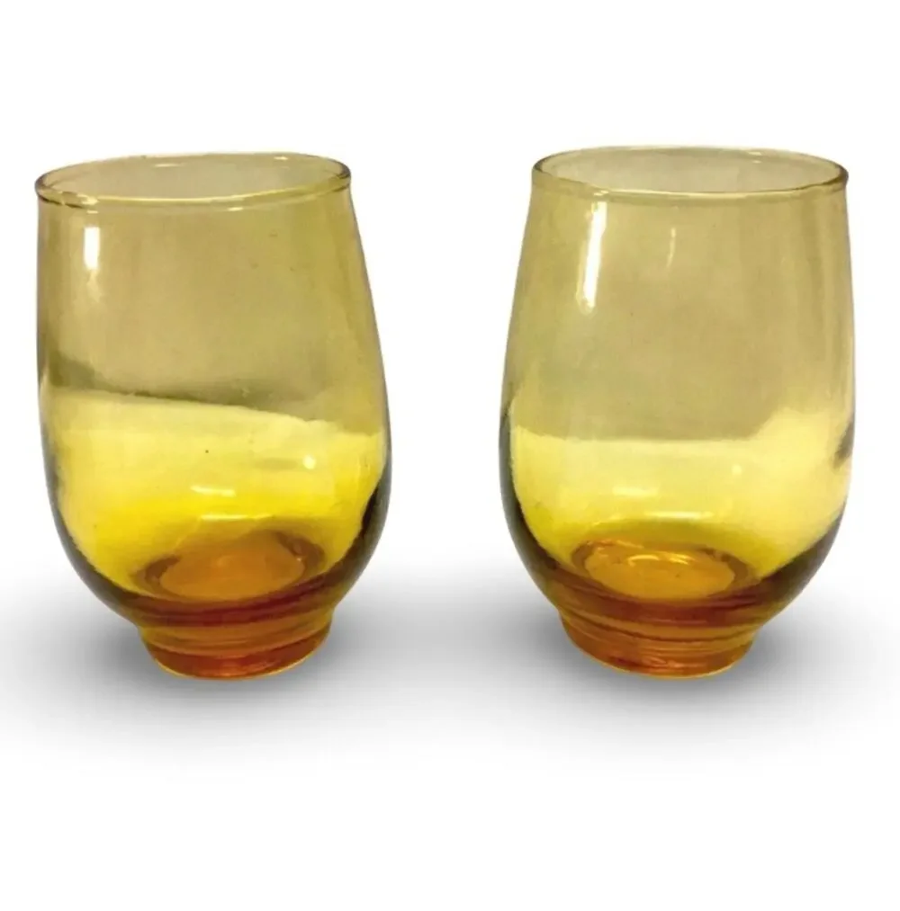 Orange Ombre Stemless Wine Glasses